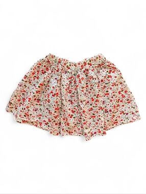 Mud Kingdom Girls Floral Print Elastic Waist Skirt White/Red 5T Cotton
